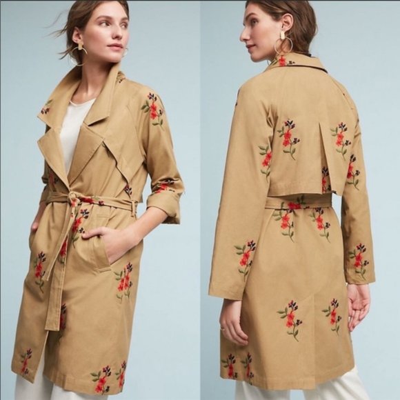Anthropologie Jackets & Blazers - *sold* {ANTHRO} CARTONNIER Embroidered Trench Coat